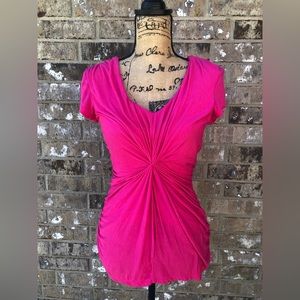 Candie’s Hot Pink Women’s Top with Scrunch in the middle - Size Medium